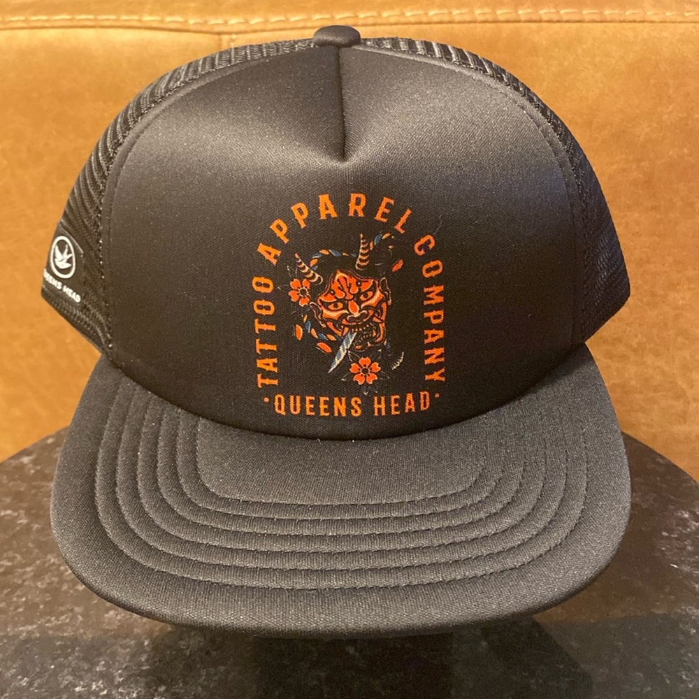 NEW Queens Head Black Mesh Trucker Snapback Tattoo Apparel Company Unisex OS
